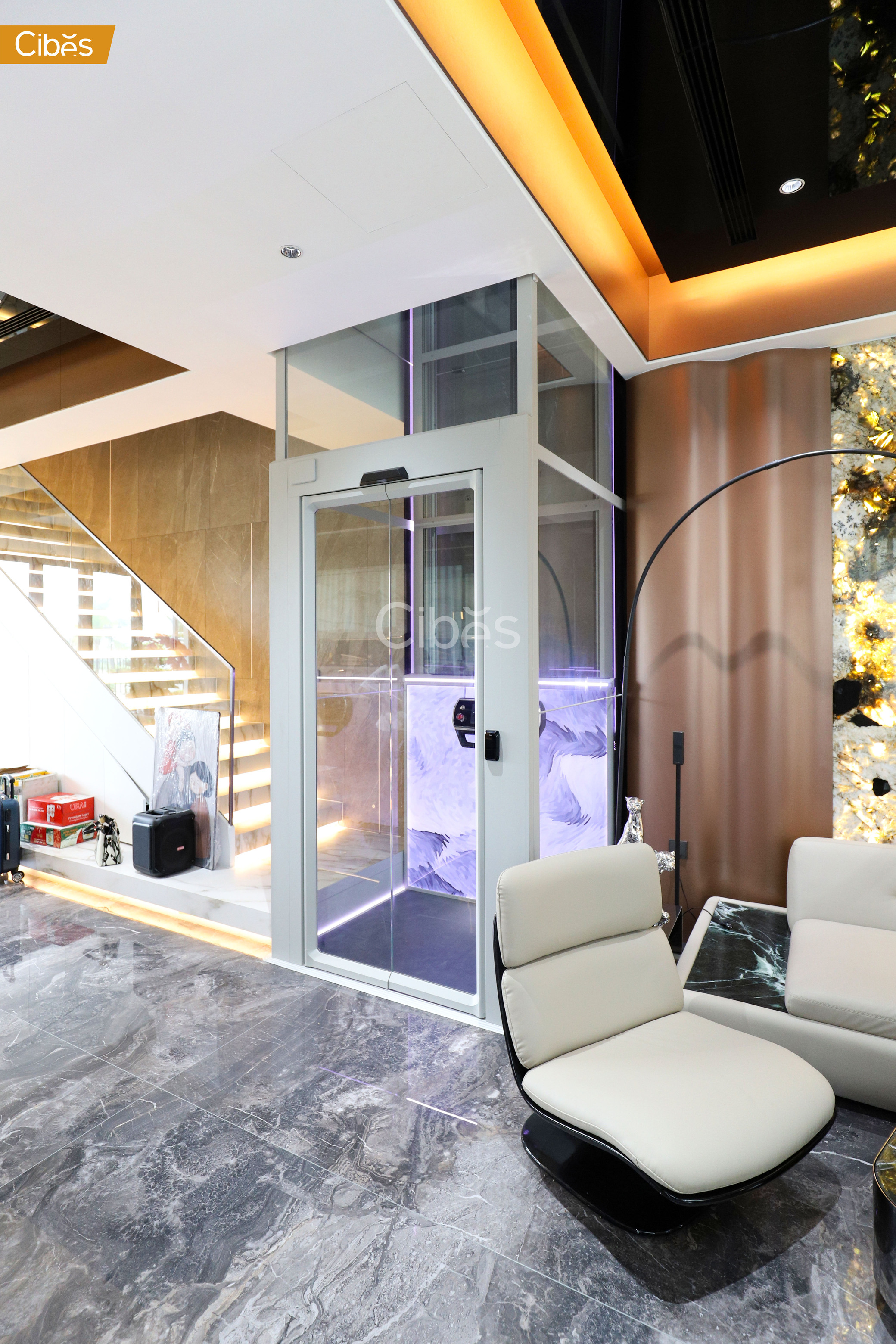 Vinhomes Ocean Park 2, Hưng Yên - Thang máy V80i lắp đặt giữa thang bộ